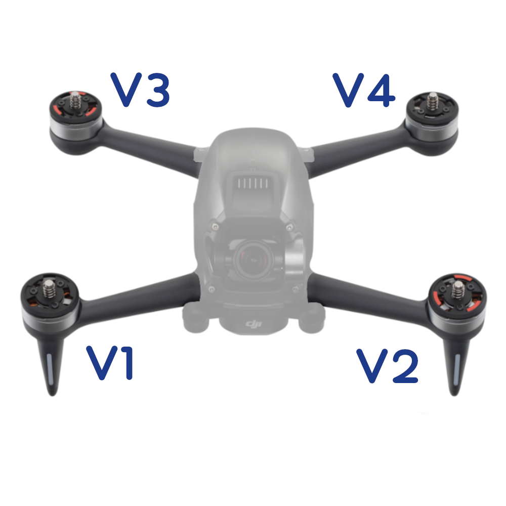 DJI FPV Arm mit Motor & Leuchtleiste