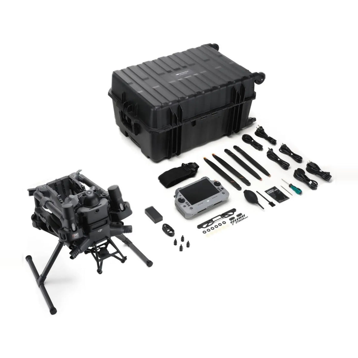 DJI Matrice 400 Lieferumfang: Fluggerät, RC Plus 2 Enterprise Enhanced, Transportkoffer und Zubehör