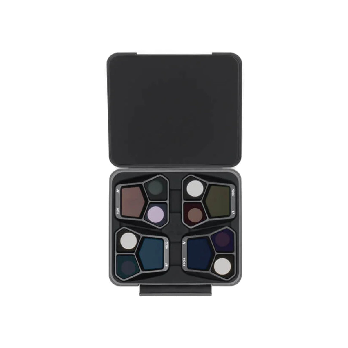 DJI Mavic 3 Pro ND Filter Set in der geöffneten Filterbox von oben