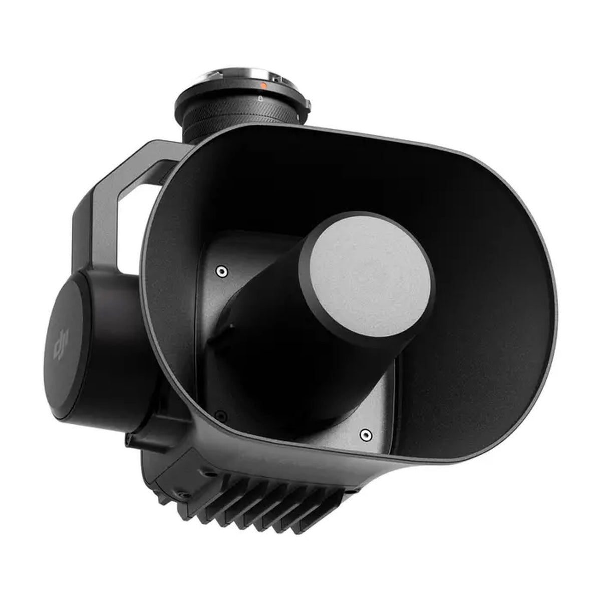 DJI Zenmuse V1 Lautsprecher von unten mit Schalltrichter und Kühlrippen