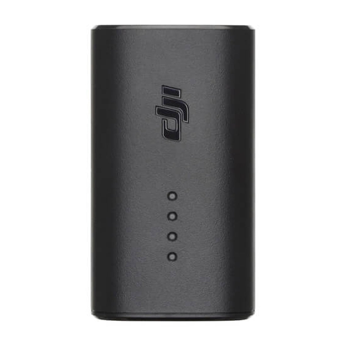 DJI FPV Goggles Akku in der Frontansicht mit DJI-Logo und vier LEDs für den Ladestand