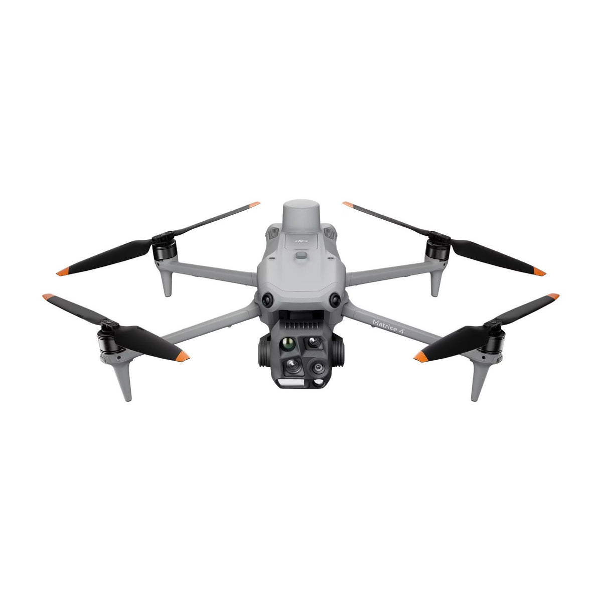 DJI Matrice 4T Ersatzdrohne in der Frontansicht mit Wärmebild- und Zoomkamera