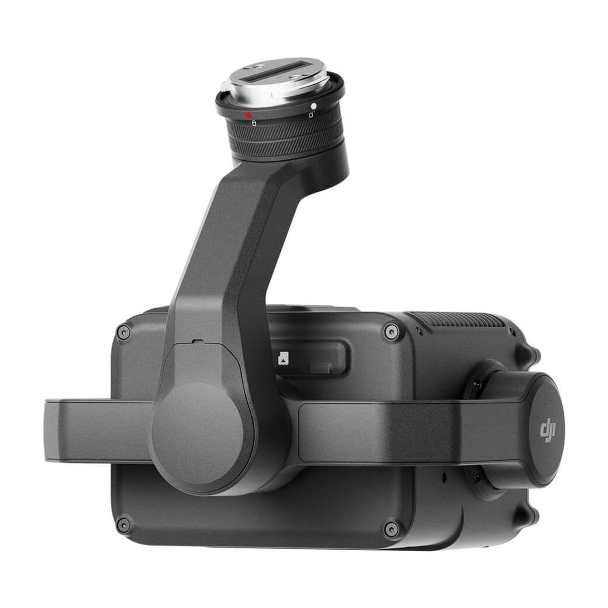 DJI Zenmuse H30 von der Seite mit Gimbalarm und microSD-Fach