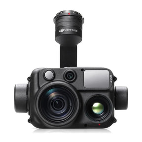 DJI Zenmuse H30T Multisensor-Kamera in der Frontansicht mit Zoom-, Weitwinkel- und Wärmebildobjektiv