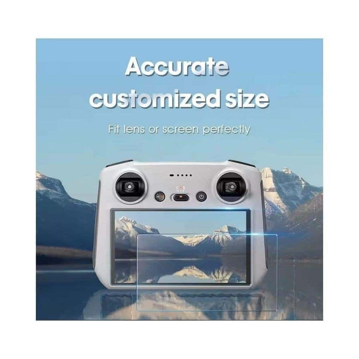 Passgenau zugeschnittenes STARTRC Panzerglas auf dem Display der DJI RC