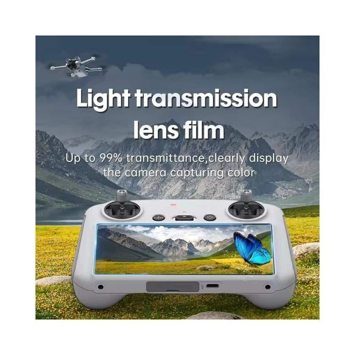 STARTRC Panzerglas mit bis zu 99 % Lichtdurchlässigkeit auf der DJI RC Fernsteuerung